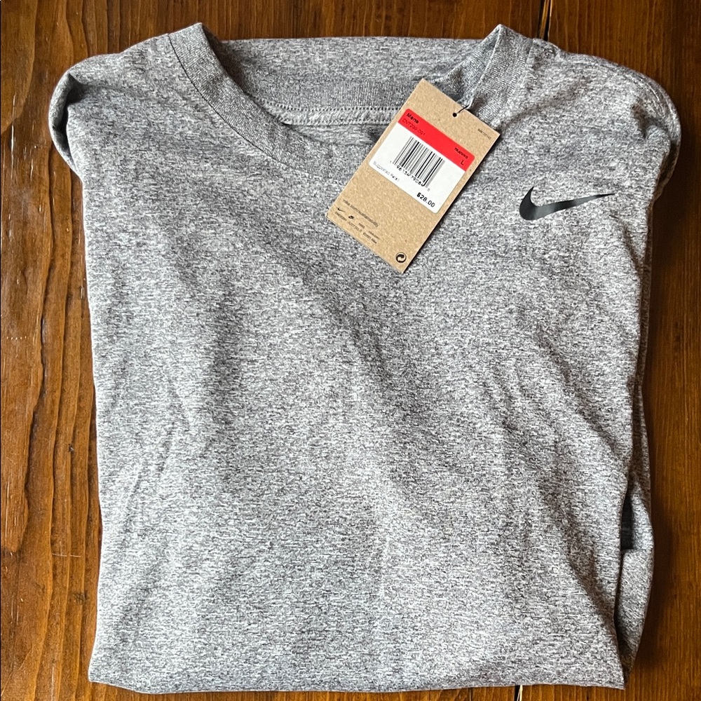 Nike Gray Dri-Fit Training Top, Short-Sleeve